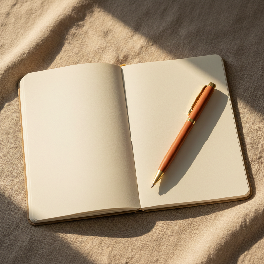 Carnet ouvert et stylo symbolisant les projets de vie