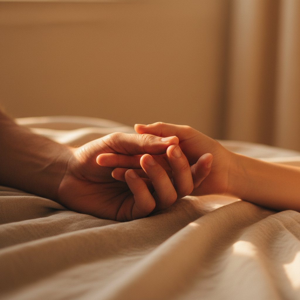 Deux mains qui se touchent, symbolisant les relations affectives